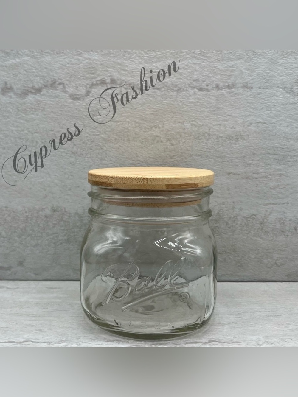 🎉 $5 Ball Glass Mason Jar with Wooden Lid